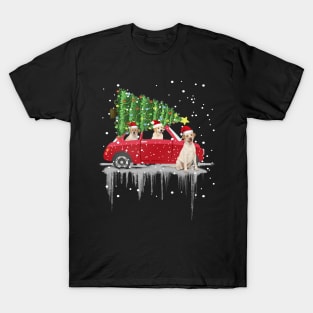 Nova Scotia Duck Tolling Retriever Rides Car Red Truck Christmas Tree - Dog Lovers T-Shirt